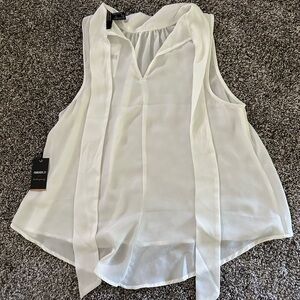 BRAND NEW Forever 21 Contemporary White Sleeveless Blouse Size XS W/Tag